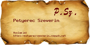 Petyerec Szeverin névjegykártya